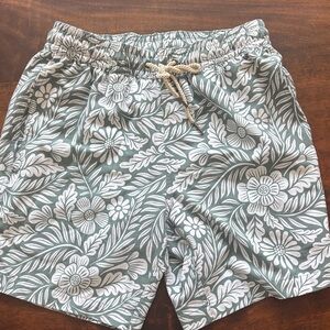 Fair Harbor Brand Floral Green Swim Shorts